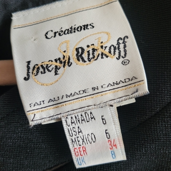 Joseph Ribkoff Vintage Asymmetrical Cut Out Black Dress size 6 - Picture 2 of 10